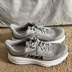 Hoka Men’s size 12 Light Gray and White Running Shoes